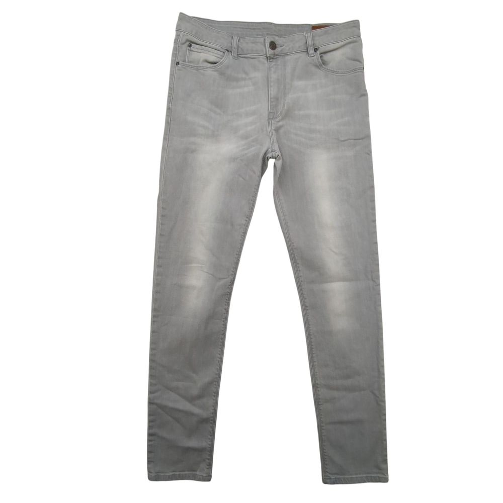 ASOS Jeans Mens 33x32 Gray Slim Fit Stretch Denim Straight Leg YKK Zipper